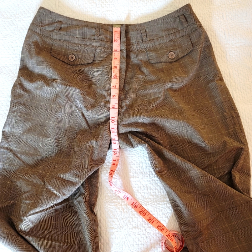 Larry Levine Stretch Women's Wide Plaid Leg Pants Color Brown Size 14 NWOT - Picture 11 of 12